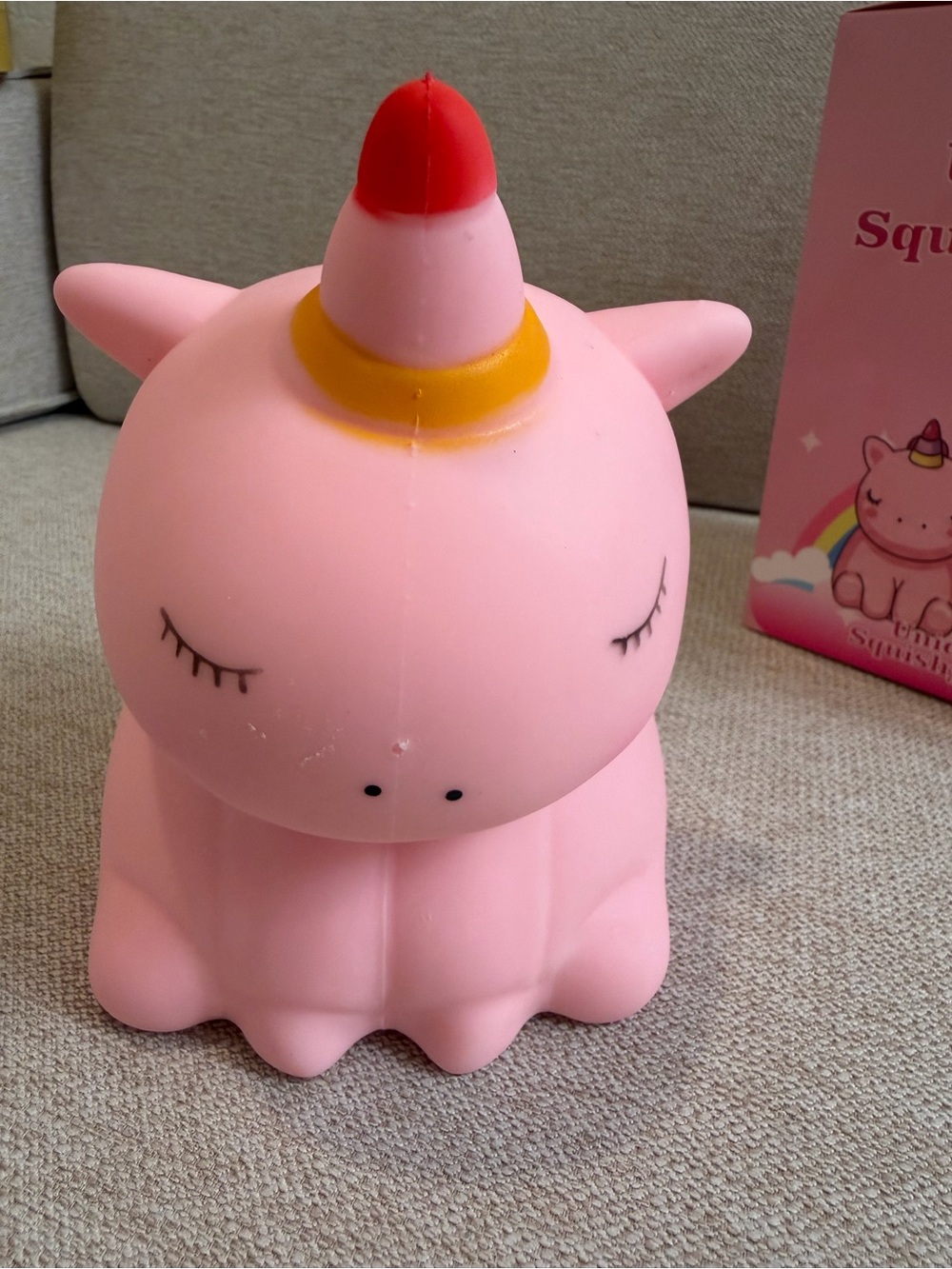 Pink Unicorn Squishy Toy - Kids Stress Relief Plush